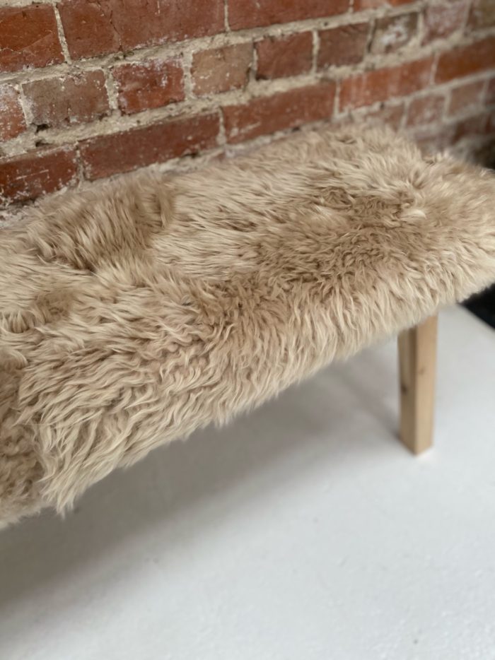 Outstretched luxe sheepskin bench