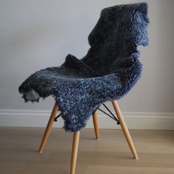 Grey Merino Wool Short Haired Sheepskin Throw on Chair