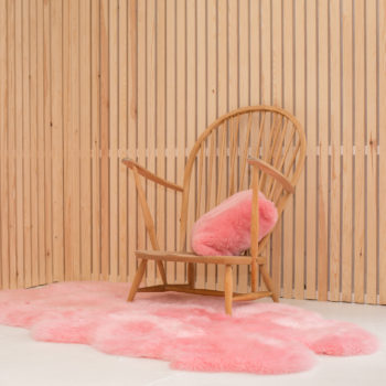 Pink Sheepskin quad rug