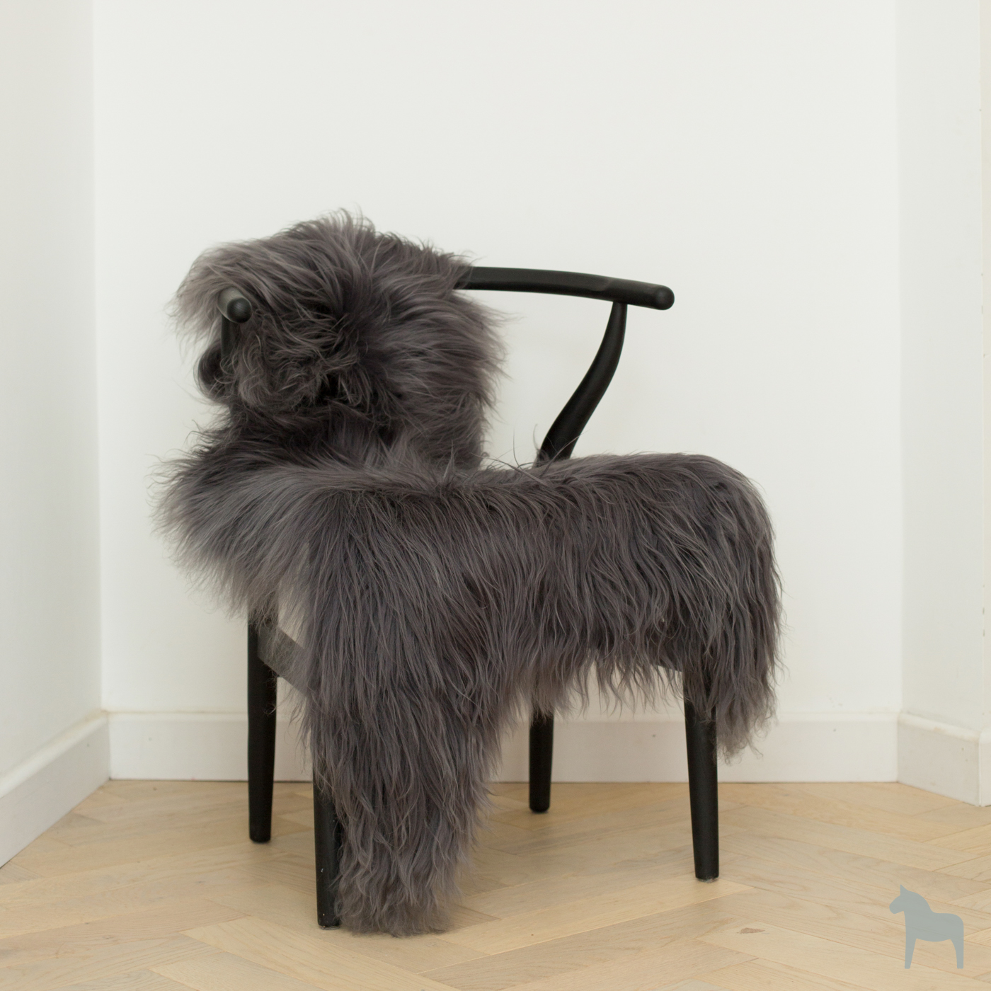 Buy a Charcoal Grey Sheepskin Pouffe Online at Nordic Sheepskin